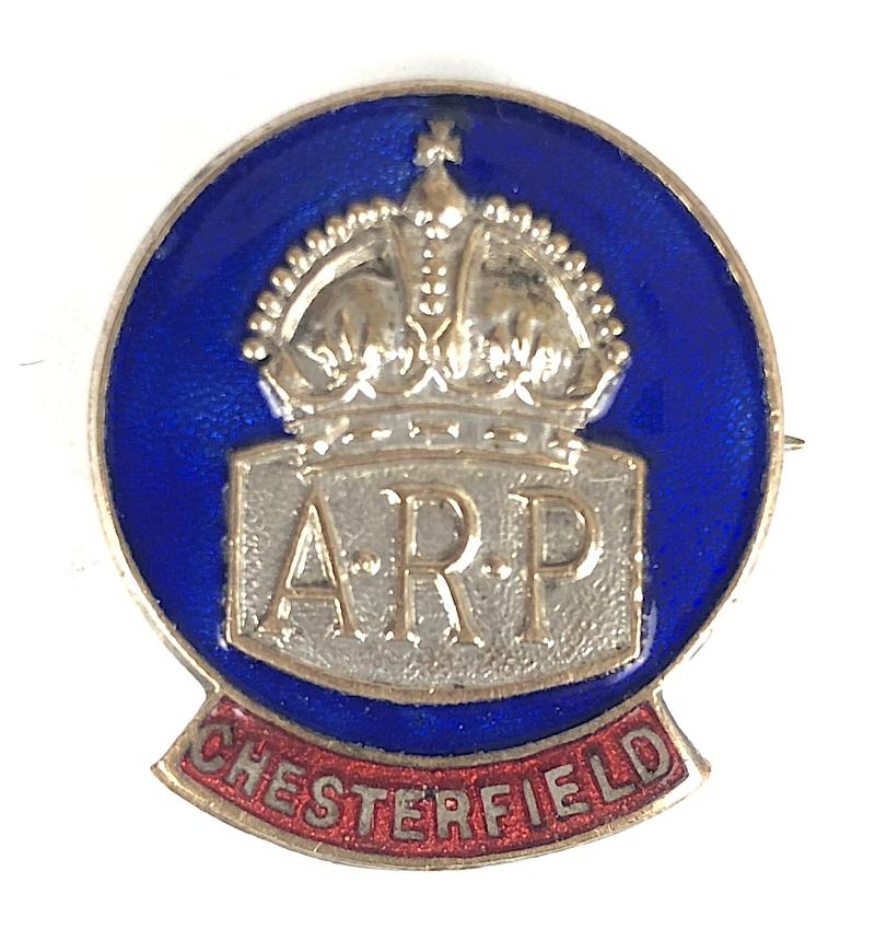 WW2 Chesterfield ARP Wardens air raid precautions pin badge Derbyshire