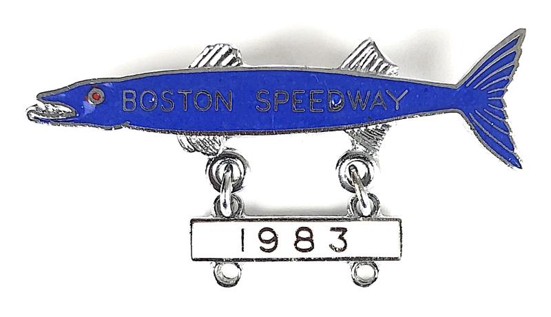 Boston Barracudas Speedway Supporters Club pin badge c.1970 -71 issue