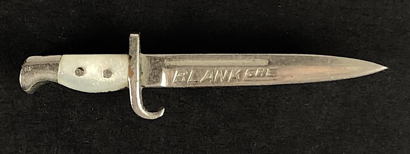 WW1 Blankenberghe miniature bayonet pin badge