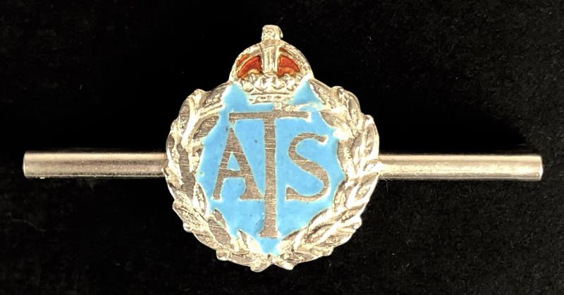 WW2 Auxiliary Territorial Service ATS silver & enamel bar brooch