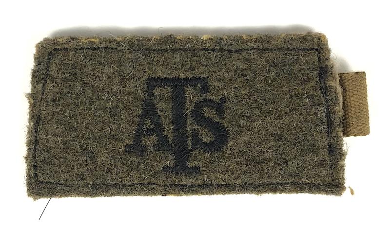 WW2 Auxiliary Territorial Service ATS slip on shoulder title cloth badge