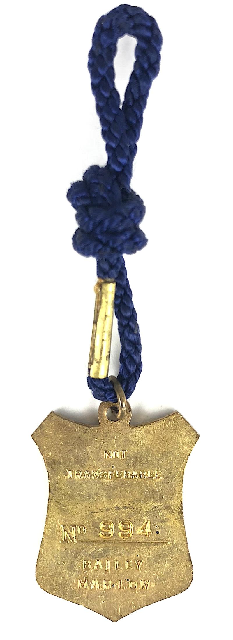 1968 Henley Royal Regatta stewards enclosure badge