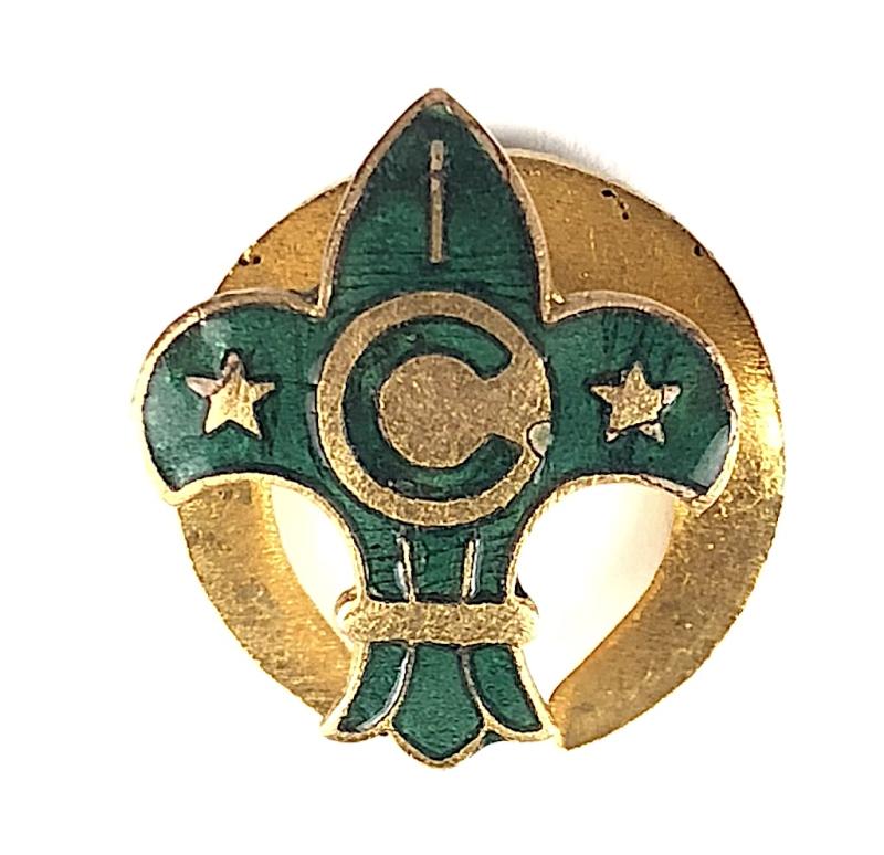Boy Scouts Commissioner Officer green enamel lapel badge