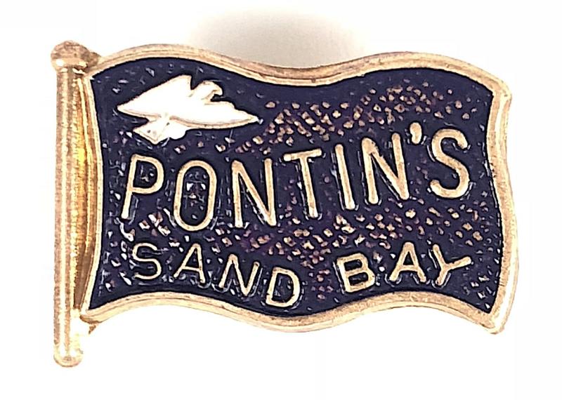 Pontins Holiday Camp Sand Bay enamel flag badge Somerset