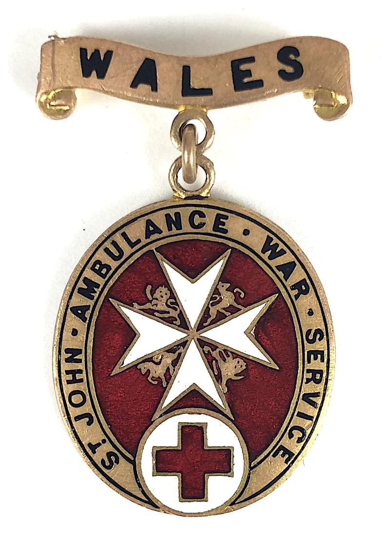 WW1 BRCS & Order of St John WALES named badge
