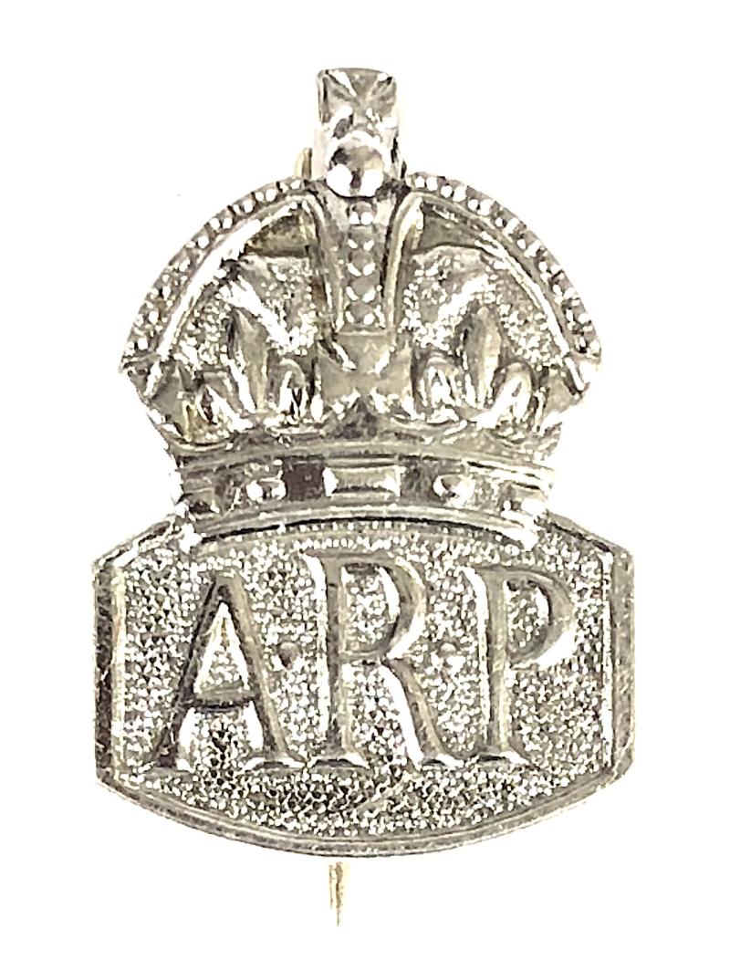 Air Raid Precautions ARP silver miniature pin badge by Charles Horner
